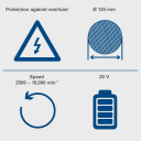 Аккумуляторная угловая шлифмашина C-AG125-X Set L, Scheppach, 5909250400, 20 В, &Oslash; 125 мм, M14, 3 кг