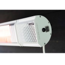 Elektrinis infraraudonųjų spindulių terasos &scaron;ildytuvas su Bluetooth kolonėlėmis ir LED ap&scaron;vietimu 2000W IP65 Heat and Beat White Eurom