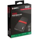 Emtec SSD 3.1 X200 512GB Power Plus, ECSSD512GX200, 512GB, USB-C 3.2 Gen 1 (5Gbps), iki 450 MB/s, suderinamas su Windows ir Mac