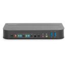 Digitus KVM komutator DS-12850, 4096 x 2160, 2x DisplayPort, 1x HDMI, 4x USB A, 4x audio 3,5mm, 2 seadet