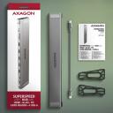 Axagon док-станция HMC-10HLS, USB 5Gbps, 4x USB-A, HDMI 4K/60Hz, RJ-45, SD/microSD, PD 100W