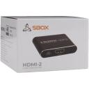Sbox HDMI sadalītājs 1x2 HDMI-2-V2, 4K@30 Hz, 10,2 Gbps, 2 izejas porti, 5 W, 3D atbalsts