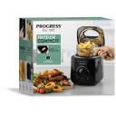 Progress Фритюрница EK2969PBLKVDE, 950W, 1л, 1 корзина, съемная корзина, регулируемый терморегулятор, фильтр запахов