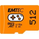 Emtec microSDXC 512GB UHS-I U3 V30 A2 Gaming ECMSDM512GXCU3G, 512GB, 100MB/s, UHS-I, V30, A2, oranž
