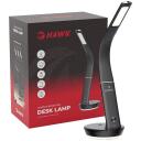 Hawk Galda lampa HW-LAMP02, 4.5W, 10W bezvadu uzlāde, 2 LED spuldzes, elastīga roka, melna