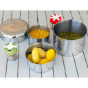 Nerūsējo&scaron;ā tērauda komplekts 'Biwak 3', 4 personām, saderīgs ar indukciju, R557900, BasicNature