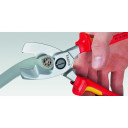 Kabeļu &scaron;ķēres, KNIPEX, 95 16 200, hromētas, izolētas rokturi, VDE testētas, grie&scaron;anas jauda līdz 70 mm&sup2;