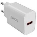Lindy Laadija 73412 18 W, 100 V, 12 V, 1 v&auml;ljund, kiire laadimine, &uuml;lepingekaitse, valge
