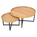 Kafijas galdiņ&scaron; MUSIC 2gab komplekts D60xH38, D90xH46, ozols 34572