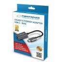 Esperanza PoE adapteris ENA102, 1xRJ-45, 1xUSB-C, 10/100/1000, 1000Mbit/s, Graphite, 1 gab.