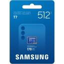 Samsung M&auml;lukaart T7 microSD MB-MB512T/WW, 512 GB, Micro SDXC, UHS-I 10 U3 V30, kuni 170 MB/s, veekindel, l&ouml;&ouml;gikindel