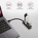 Axagon USB centras HUE-M1A USB 3.2 4 prievadai, 20 cm maitinimo laidas, aliuminio korpusas, 1.5A įkrovimas