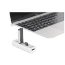 Digitus USB Type-C OTG 3-Port HUB un kar&scaron;u lasītājs DA-70243, 3xUSB 2.0, 480 Mbit/s, balts