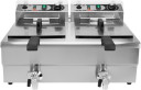 Profesionāla fritētava, elektriskā, ar vārstu 2x12L, YG-04634, YATO, divas kameras, 5000W, nerūsējošais tērauds