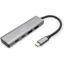 Digitus USB centrmezgls DA-70245, 2x USB-A, 2x USB-C, 10 Gbps, alumīnija korpuss