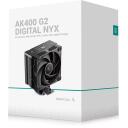 Deepcool protsessori &otilde;hkjahuti AK400 G2 DIGITAL NYX R-AK400G2-BKNNMN-GJD-1, 63.4 cfm, 31.45 dBA, 1 ventilaator, 4 soojusputket
