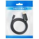 Vention Video kaabel adapter CGUBG 1.5m, USB Type-C, HDMI, 3840 x 2160, 30Hz, 3 kaitsetaset, must