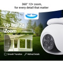 Ezviz H80 CS-H80f Āra 3×4MP Pan & Tilt 360° Gudrā Wi-Fi Kamera MicroSD / Nakts Redzamība Balts