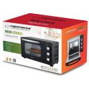 Esperanza Mini cepe&scaron;krāsns EKO008N, 20 l, 1280 W, 220-240 V, 0-60 min, melna, divkār&scaron;as stikla durvis, 0,9 m vads