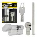 Keltin Užrakto cilindras su rankenėle K02713, 30/30G mm, 3 raktai, 25 000 ciklų, aliuminis, ZnAl lydinys
