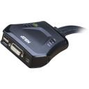 Aten KVM l&uuml;liti CS22D-A7, 2 x KVM porti, 2 x 1.2 m kaabel, USB toide, kaugjuhtimispuldi portide valik