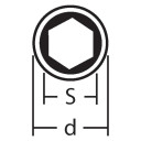 Hexagonāla uzgriežņu atslēga, KNIPEX, 98 47 10, 10 mm, hromēta