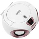 Adler CD/MP3 atskaņotājs AD 1181wc, 215mm, 240mm, 121mm, 2x2W, 1xAUX, 1xUSB, 4xAkumulators, FM 87.5-108MHz