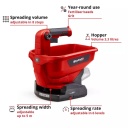 Universālais izkliedētājs, EINHELL, 3415410, 18V, 3.3L, 6 pakāpju ātruma kontrole, regulējama izkliedes platums līdz 5m