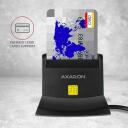 Axagon Nutikaardilugeja CRE-SM2, USB 2.0, 1.3 m kaabel, toetab SIM, microSD, SD kaarte, must