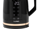 Elektriskā tējkanna 1,7L, ar temperatūras kontroli, melna, LUND, 68218, 4 temperatūras iestatījumi, digitālais displejs