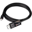 Club3D USB Type-C kuni DP 1.4 8K60Hz M/M 1.8m, 3840 x 2160p @ 120Hz, aktiivne video muundur, must