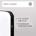 Конвекционный обогреватель мощностью 1200 Вт с тремя уровнями нагрева с WiFi управлением и умными функциями для помещений площадью 14–18 m² белый CO1200WIFI3 GEN3 Mill