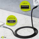 Goobay Sinhronizācijas un uzlādes kabelis 49269, 2m, Lightning uz USB Type A, melns, pin 4, austs