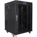 Lanberg Rack kapp 19" vabalt seisv 15U/600x600, FF01-6615-12BL, RAL 9004, 60cm, 60cm, 89.8cm, 2 jahutusventilaatorit, klaasuks