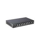Ruijie RG-EG310GH-P-E | 10 Gigabit Prievadų Maršrutizatorius — 8 PoE Išėjimai, 4 WAN Prievadai, iki 350 Vartotojų, 1.5 Gbps, 64 VPN Tuneliai, Juodas Dizainas