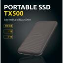 Intenso I&scaron;orinis SSD TX500 3827470 2 TB, USB Type-C, 3.2 Gen 2, Skaitymo greitis 1000 MB/s, Smūgiams atsparus
