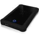 Raidsonic ICY BOX SDD cietā diska korpuss IB-233U3-B, SATA 6Gb/s, USB 3.0, 1x2.5" HDD/SSD, silikona aizsargapvalks