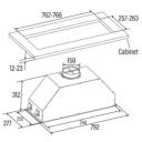 Cata Vāks GT-PLUS 75 X /M 02031301, 79.2 cm, 645 m&sup3;/h, Mehāniskā kontrole, EcoLed, Nerūsējo&scaron;ais tērauds
