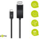 Goobay USB-C- DisplayPort adaptera kabelis 79295, 1,2 m, USB-C vīrietis, DisplayPort vīrietis, 4K 60 Hz