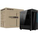 Gigabyte Korpus C200 GLASS GB-C200G, 2xUSB 3.0, 2x2.5"/2x3.5", juodas, PSU apačioje, RGB LED jungiklis