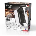 Adler k&auml;simikser AD 4229, 600 W, 9 kiirus, turbo režiim, must/valge, tarvikute kast, ballooni vispel, taina konksud