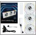 Lian Li Arvutikorpuse ventilaator G99.12RTLLCD1W3W.00, 120mm, 12V, 3 ventilaatorit, 1900RPM, 54.3cfm, FDB, valge