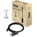 Club3D USB Type-C kuni DP 1.4 8K60Hz M/M 1.8m, 3840 x 2160p @ 120Hz, aktiivne video muundur, must