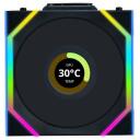 Lian Li Вентилятор для компьютера UNI FAN SL Wireless LCD 120 G99.12SLLCD1W3B.00, 120mm, 1900RPM, 2.4mmH2O, 3 вентилятора, черный