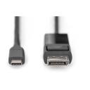 Digitus video adapteris kabelis 2 m AK-300334-020-S, 24 pin USB-C, 20 pin DisplayPort, 8K30Hz, 4K144Hz, MST, bi-direkc.