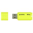 Goodram Pendrive UME2 0640Y0R11, 64GB, USB 2.0, 20MB/s, 5MB/s, kollane, perforatsioon