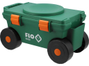 Dārza rati ar 360° sēdekli un uzglabāšanu, FLO, 90230, 80 kg slodze, 4 riteņi, ergonomisks dizains