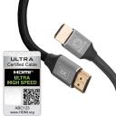 Manta HDMI kabelis HDMI-1,5MC, 1,5m, HDMI 2.1, 8K @ 60Hz, 4K @ 120Hz, 48b, eARC, zelta savienotāji