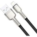 Baseus USB kabelis Lightning CALJK-A01, 1m, 2.4A, 480MB/s, cinko aliuminio + nailono pintas