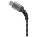 Goobay USB-C uz USB-A tekstila kabelis ar metāla spraudņiem 49296, 1m, 3A, sinhronizācija un uzlāde, pītas, alumīnija korpuss
